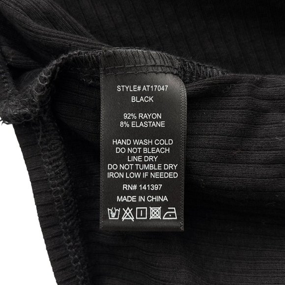 ASTR THE LABEL Black Ribbed Knit Somerset Mock Neck Cutout Bodysuit Small - 0016 - Picture 10 of 10